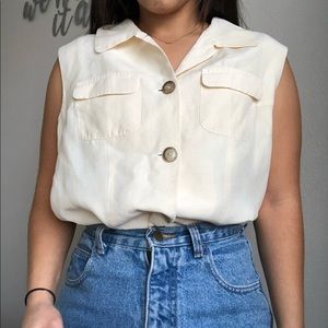 Vintage Mixit Ivory Button Up Blouse